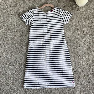 White and navy striped dress
